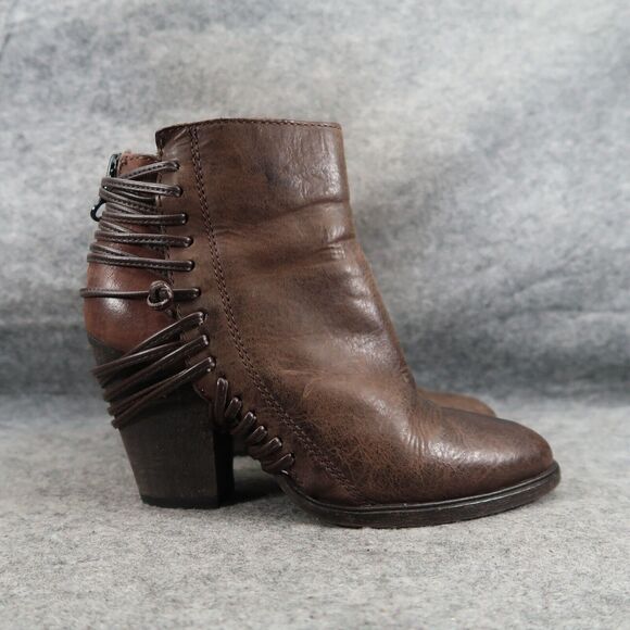 Dolce Vita Shoes Womens 5 Bootie Boho Western Leather Fashion Block Heel Brown - Picture 15 of 15